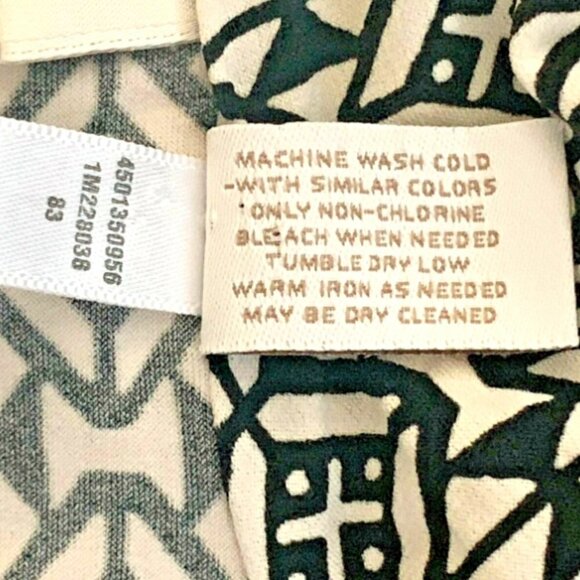 Chico's Sz 2 (L/12) Surplice Wrap Top Black White Geometric Print #224K - Picture 5 of 5